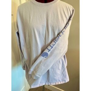 Carhartt Womens Loose Fit Long Sleeve Graphic T-Shirt Lavender Purple XL TK0231W